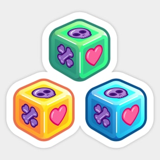 Love or death dice stacked Sticker